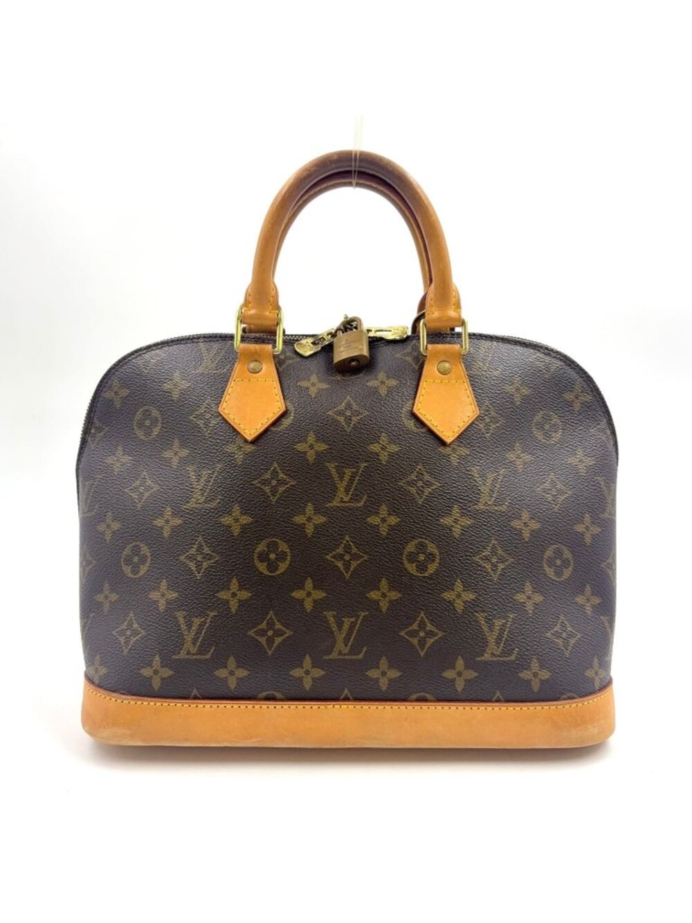 Louis Vuitton Alma PM Monogram Leather Brown Light Handbag Gold